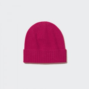 Uniqlo 100pct Cashmere Knitted Beanie Hat Taschen Damen Rosa | 92367RBPC