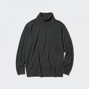 Uniqlo 100pct Cashmere Turtleneck Jumper Pullover Herren Dunkelgrau | 79204OYMI