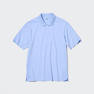 Uniqlo Airism Polo Shirt Poloshirt Herren Blau | 13824TFPA