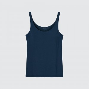 Uniqlo Airism Sleeveless Bra Top T-shirts Damen Navy | 23468SWAQ
