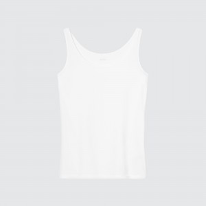 Uniqlo Airism Sleeveless Vest Top T-shirts Damen Weiß | 42059OADE