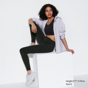Uniqlo Airism Ultra Soft Leggings With Pockets Oberteile Damen Schwarz | 93214IMRN