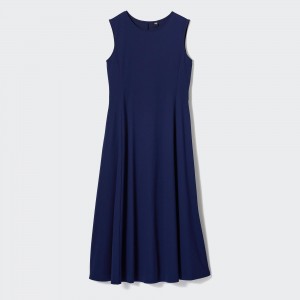 Uniqlo Airism Ultra Stretch Sleeveless Dress Kleid Damen Navy | 45697WXDV