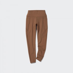 Uniqlo Airism Uv Protection Soft Leggings With Pockets Oberteile Damen Braun | 78045SCMK
