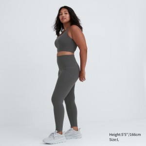 Uniqlo Airism Uv Protection Soft Leggings With Pockets Oberteile Damen Grau | 95238IGPY