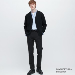 Uniqlo Airsense Ultra Light Cotton Like Trousers Long Anzüge Herren Schwarz | 93760XZTM