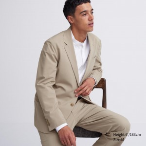 Uniqlo Airsense Ultra Light Jacket Anzüge Herren Beige | 07158SKUM