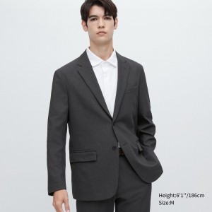Uniqlo Airsense Ultra Light Wool Like Jacket Anzüge Herren Dunkelgrau | 74935BNIY