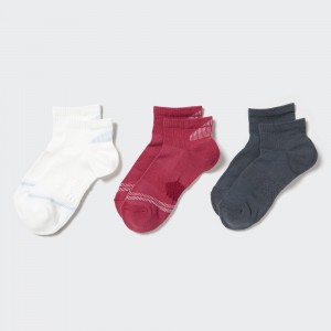 Uniqlo Ankle Sports Socks Three Pairs Socken Damen Weiß | 53761XRQG