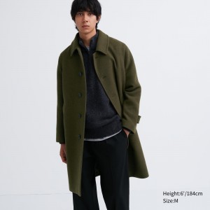 Uniqlo Balmacaan Coat Jacken Herren Olivgrün | 69508UNQG