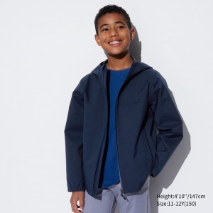 Uniqlo Blocktech Parka Jacken Kinder Navy | 32196JCYM