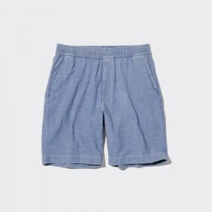 Uniqlo Chambray Stretch Easy Shorts Hosen Herren Blau | 26895IJRB