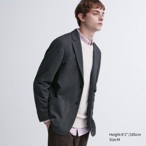 Uniqlo Comfort Blazer Jacket Jacken Herren Dunkelgrau | 86703DMJO