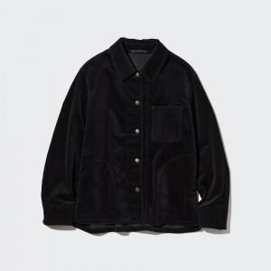 Uniqlo Corduroy Coverall Jacken Damen Schwarz | 76431ZDPC