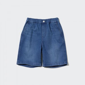 Uniqlo Denim Easy Shorts Kurze Hose Kinder Blau | 29456NPCK