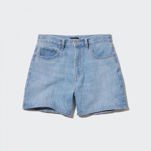 Uniqlo Denim Shorts Kurze Hose Damen Blau | 36452VBZS