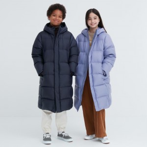 Uniqlo Down Coat Water Repellent Jacken Kinder Navy | 12096TGNZ