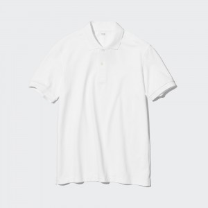 Uniqlo Dry Pique Polo Shirt Poloshirt Herren Weiß | 51289MNSP