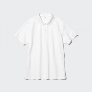 Uniqlo Dry Pique Polo Shirt Poloshirt Herren Weiß | 46391PSGB