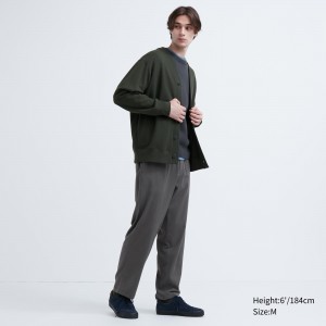 Uniqlo Flannel Easy Ankle Length Trousers Hosen Herren Grau | 24759MOLU