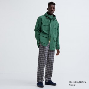 Uniqlo Flannel Easy Patterned Ankle Length Trousers Hosen Herren Grau | 60197NPYW