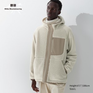 Uniqlo Fleece Zipped Hoodie Hoodie Herren Beige | 36974TNMG