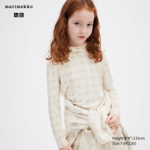 Uniqlo Girls Heattech Turtleneck Long Sleeved Thermal Top T-shirts Kinder Hellgrau | 67405QPDH