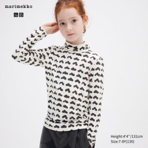 Uniqlo Girls Heattech Turtleneck Long Sleeved Thermal Top T-shirts Kinder Weiß | 59710PDJA