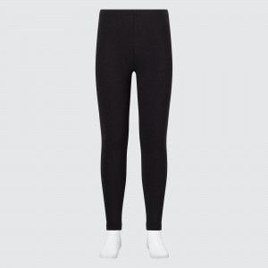 Uniqlo Heattech Extra Warm Cotton Thermal Leggings Jogginghose Kinder Schwarz | 80479HKJS