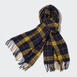 Uniqlo Heattech Patterned Scarf Taschen Damen Gelb | 41267GZEB