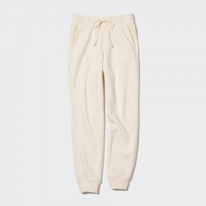 Uniqlo Heattech Pile Lined Joggers Oberteile Damen Weiß | 02685WFVZ