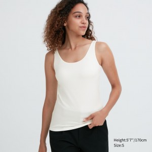 Uniqlo Heattech Sleeveless Thermal Bra Top T-shirts Damen Weiß | 60923TKFB