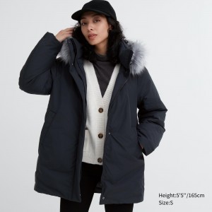 Uniqlo Hybrid Down Coat Jacken Damen Schwarz | 41570DFVC
