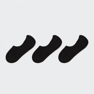Uniqlo Invisible No Show Socks Three Pairs Socken Damen Schwarz | 10432MLCX