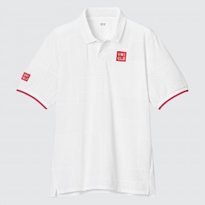Uniqlo Kei Nishikori London 2022 Dry Ex Polo Shirt Poloshirt Herren Weiß | 43259SDJW
