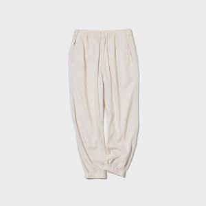 Uniqlo Linen Blend Relaxed Fit Joggers Jogginghose Kinder Beige | 37015RZYP