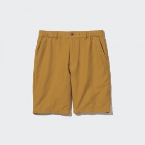 Uniqlo Linen Blend Shorts Hosen Herren Senfgelb | 70259IGXE