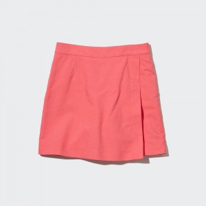 Uniqlo Linen Blend Skort Röcke Damen Rosa | 43516CLPH