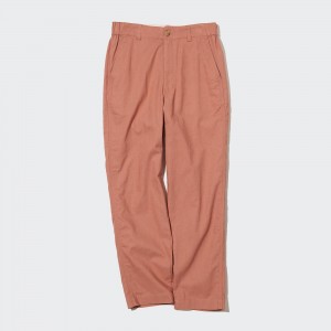 Uniqlo Linen Cotton Tapered Trousers Oberteile Damen Braun | 49032NTDM