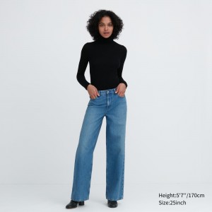 Uniqlo Low Rise Baggy Fit Jeans Jeans Damen Blau | 14896HCYL