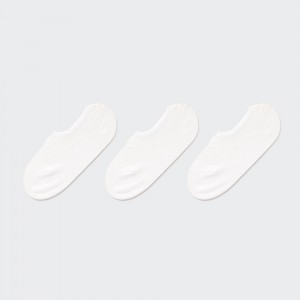 Uniqlo Mesh Invisible No Show Socks Three Pairs Socken Damen Weiß | 38076BIOE