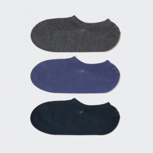 Uniqlo Mesh Invisible No Show Socks Three Pairs Socken Damen Dunkelgrau | 91850VKGR
