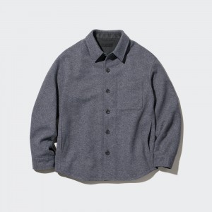 Uniqlo Overshirt Jacket Überhemd Herren Grau | 79641VDBJ