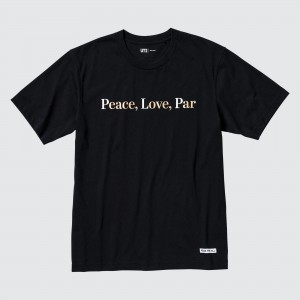 Uniqlo Peace For All Graphic T-Shirt Adam Scott T-shirts Damen Schwarz | 47306LRDN