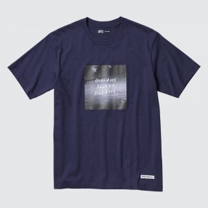 Uniqlo Peace For All Graphic T-Shirt Ayumu Hirano T-shirts Damen Navy | 70962WFQG