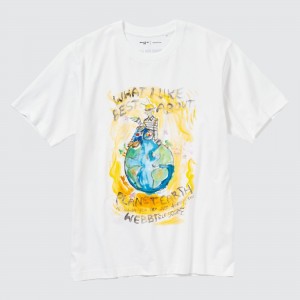 Uniqlo Peace For All Graphic T-Shirt Francesco Risso T-shirts Damen Weiß | 20356DZJL