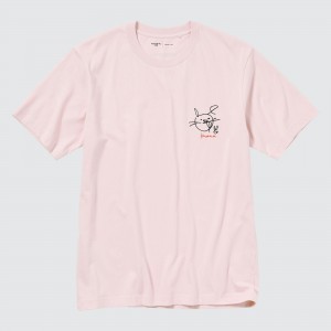Uniqlo Peace For All Graphic T-Shirt Haruka Ayase T-shirts Damen Rosa | 79120YPMS