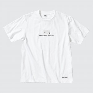 Uniqlo Peace For All Graphic T-Shirt Haruki Murakami T-shirts Damen Weiß | 28719QLHG