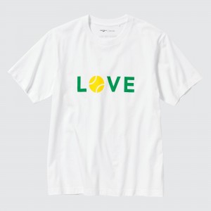 Uniqlo Peace For All Graphic T-Shirt Roger Federer T-shirts Damen Weiß | 90832XIHK