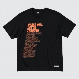 Uniqlo Peace For All Graphic T-Shirt Shingo Kunieda T-shirts Damen Schwarz | 08947DTLH